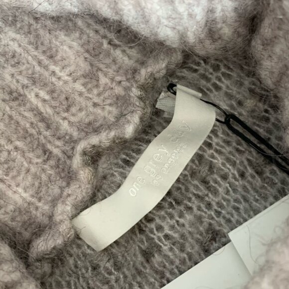 Revolve One Grey Day Lita Mohair Wool Turtleneck Sweater Coffee Size Small - Picture 12 of 16